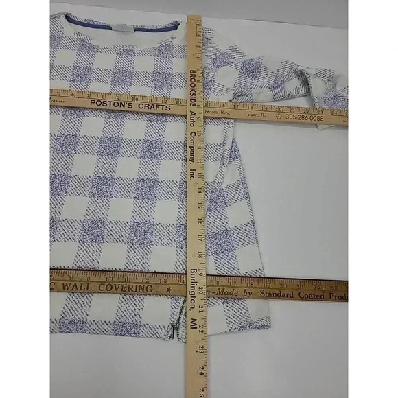 J. Jill Sweatshirt Women's Size Petite Small Zipper Accent Checker Board Pattern - Picture 3 of 7